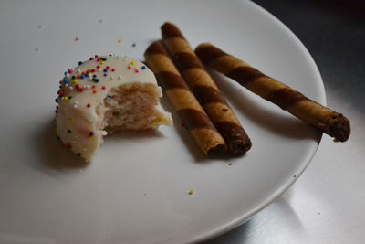 Close-up of bread in plate