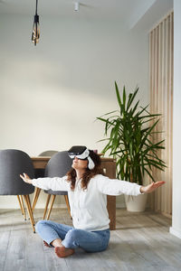 Woman sitting on chair