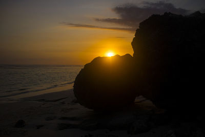 Scenic view of sunset over sea