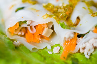 Close-up of spring rolls