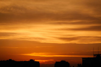 Scenic view of dramatic sky during sunset