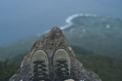 View from the top of the mountain. the mountain path of mount kaimon.