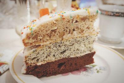 Close-up of cake in plate