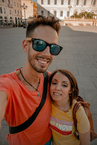 Portrait of smiling young couple