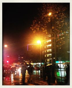 Street lights in city at night