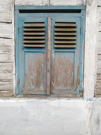 Closed door of old building