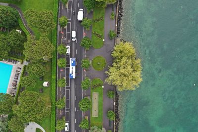 High angle view of beach