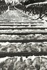 Cobblestone field during winter
