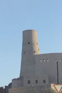 Low angle view of castle against clear sky