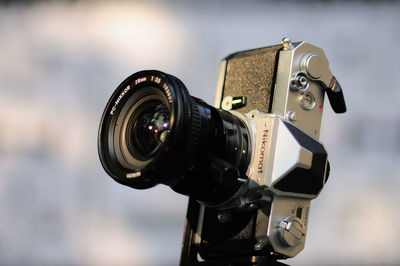 Close-up of camera