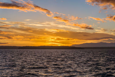 Golden puget sound sunset.