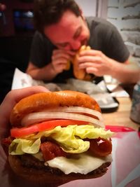 Close-up of man preparing food