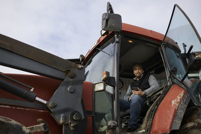 Farmer in tractor