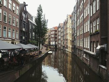 View of canal in city