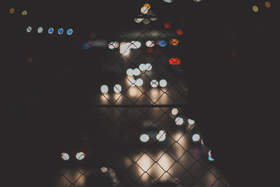 Illuminated christmas lights at night