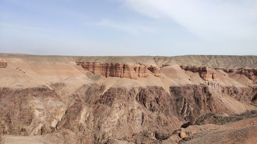 Panoramic view of desert against sky