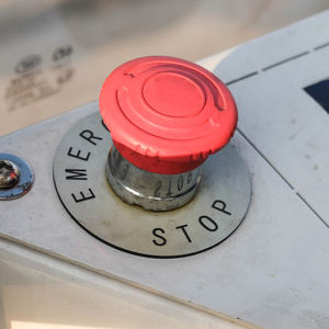 Close-up of red telephone