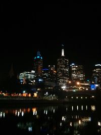 City lit up at night
