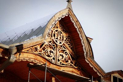 Low angle view of temple against clear sky