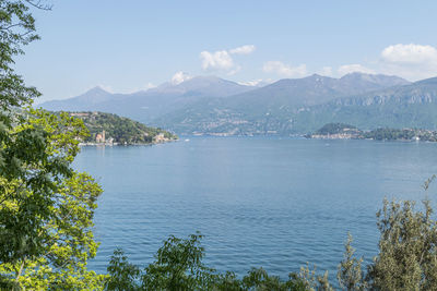 High angleview of the lake como with bellagio and tremezzo