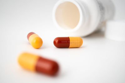 Close-up of multi colored pencils on table