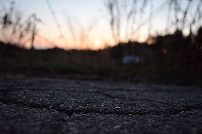 Surface level of road against sky