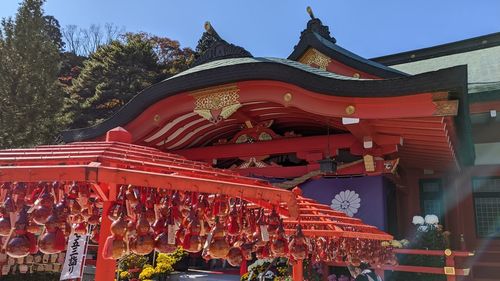 Low angle view of traditional building against sky