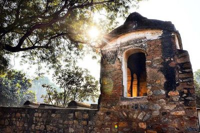 Low angle view of temple against sky