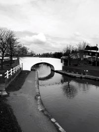 River against cloudy sky