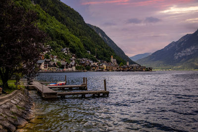 Scenic view of lake against mountain