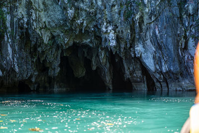 Low section of woman in sea