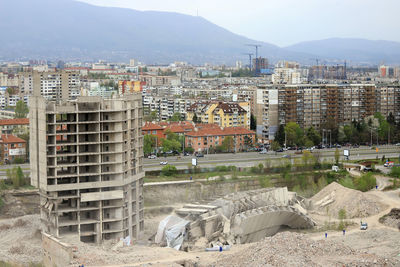 Buildings in city against sky