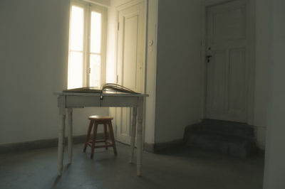 Chair by window at home