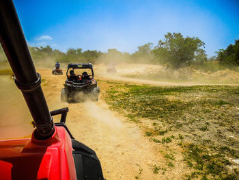 Motorcycle on dirt road