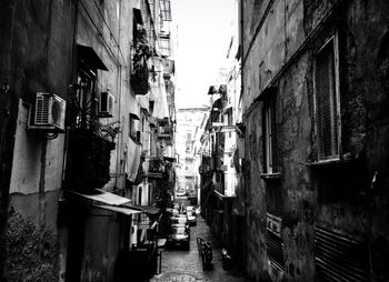Narrow alley along buildings