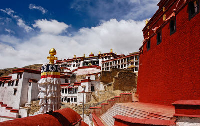 Low angle view of buildings against sky