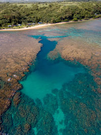High angle view of sea