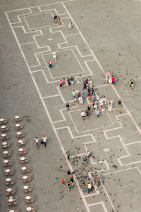 High angle view of people at st mark square