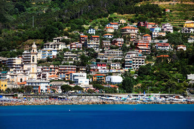 Scenic view of sea with cinque terre