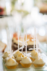 Close-up of dessert on table