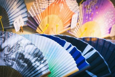 Low angle view of colorful umbrellas