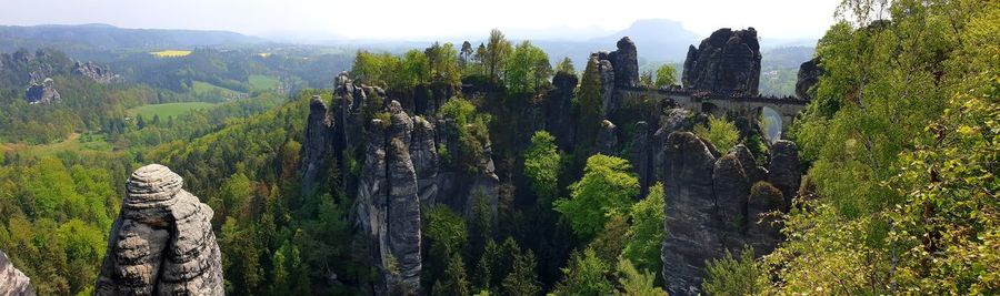 Panoramic view of green landscape