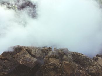 Rocks during foggy weather