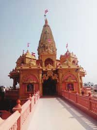 View of temple building against clear sky