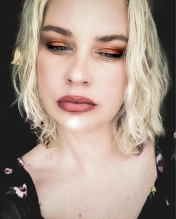 Close-up portrait of a beautiful young woman