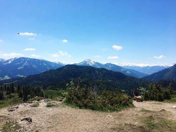 Scenic view of mountains against sky