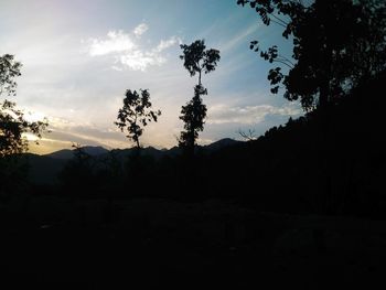 Silhouette of landscape at sunset