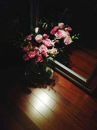 Close-up of flower vase on table