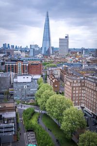 High angle view of london city