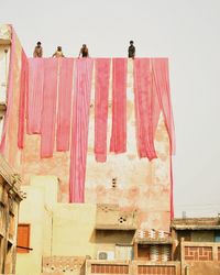 Low angle view of clothes drying